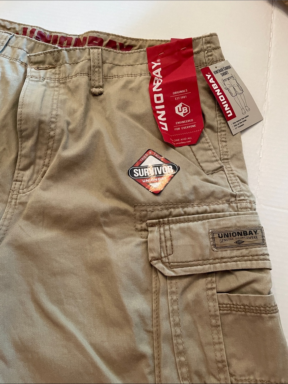 UNIONBAY Men's Tan Cargo Shorts with Utility Pockets